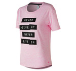 New Balance Womens' Pink Ribbon Heather Tech Graphic Tee