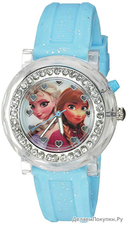 Disney Kids' FZN3564 Frozen Anna & Elsa Flashing Blue Watch