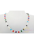     (9 ), 62 , 25 ,  - 6 ,  .; Beads in silver Navaratna (9 stone), 62 cm, 25 g, D - 6 mm, MAHAbazar.ru