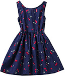 AmyStylish Little Girls Summer Cherry Printing Casual Dress