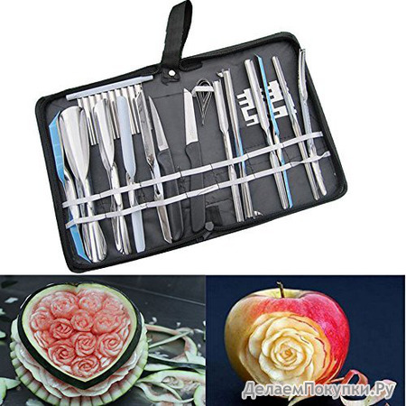 Agile-Shop Culinary Carving Tool Set Fruit Vegetable Food Garnishing/Cutting/Slicing Garnish Tools Kit (20 pcs)