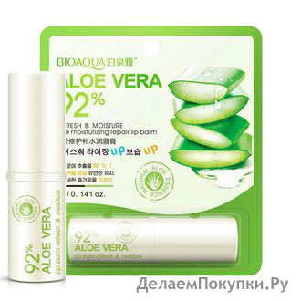       BIOAQUA LIP BALM REFRESH & MOISTURE ALOE VERA 92%