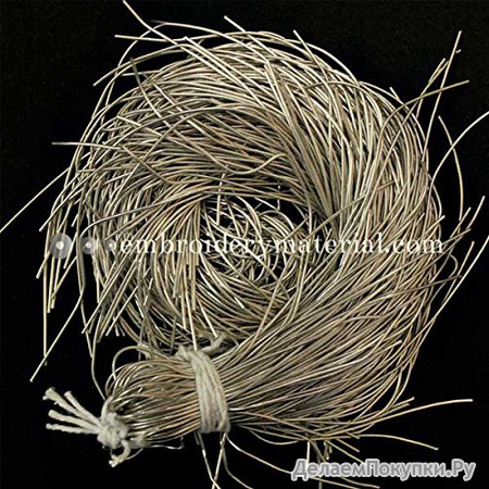 EmbroideryMaterial French Wire for Beading(Dabka), Frost Color, 1MM, 45.72 Mtr(100 Gram)