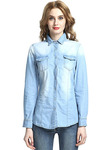 Walk Arrive Womens Denim Shirt Button Down Denim Shirt Long Sleeve Denim Shirt Denim Blouse With Pockets