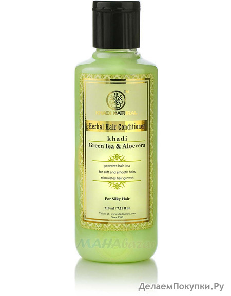        , 210 ,  ; Herbal Hair Conditioner Green Tea & Aloevera, 210 ml, Khadi