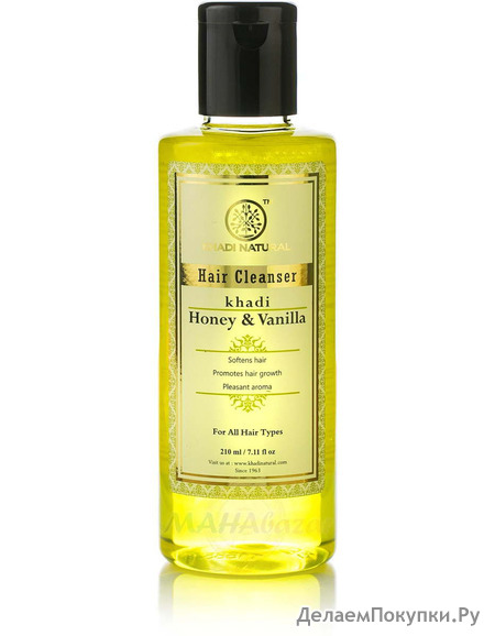      , 210 ,  ; Herbal Shampoo Honey & Vanilla, 210 ml, Khadi