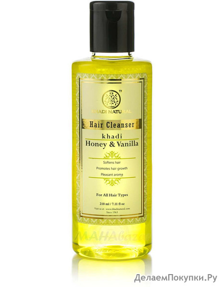      , 210 ,  ; Herbal Shampoo Honey & Vanilla, 210 ml, Khadi