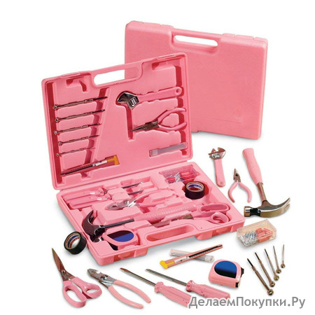 Ladies' Pink Hardware SteelTec Tool Kit - 105 Pc, Pink
