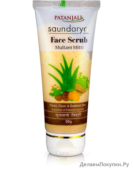      , 60 , ; Face scrub Saundarya Multani Mitti, 60 g, Patanjali