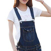 WSPLYSPJY Women's Classic Denim Bib Strap Ripped Pocket Overall