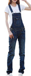 WSPLYSPJY Women's Classic Denim Bib Strap Ripped Pocket Overall