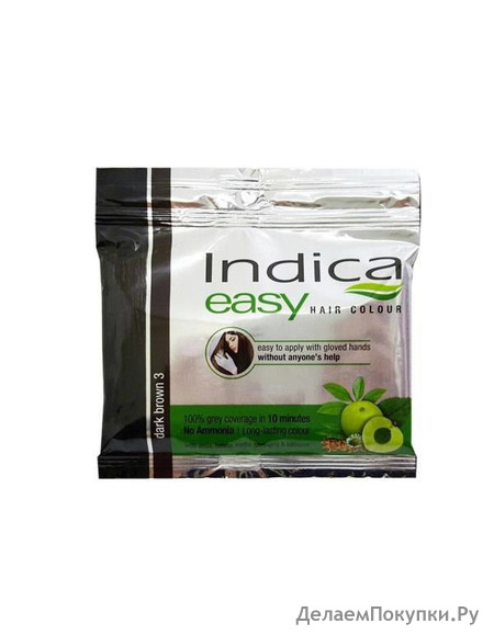     , ,     , 25 ,   ; Herbal hair colour dark brown Indica Easy, 25 ml, CavinKare