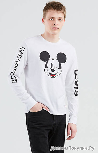 Levi's x Disney Mickey Mouse Long Sleeve Graphic Tee Shirt