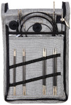 Knit Pro Karbonz Interchangeable Needle Starter Set, Black and Grey fabric Case