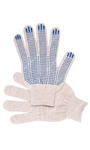 Перчатки рабочие с ПВХ 10-й класс белые 3-х нитка (Точка)