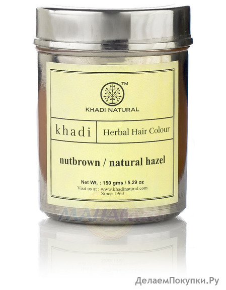     -, 150 ,  ; Nutbrown / Natural Hazel Herbal Hair Color, 150 g, Khadi