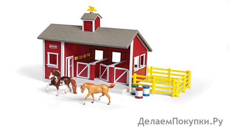 Breyer Stablemates Red Stable and Horse Set