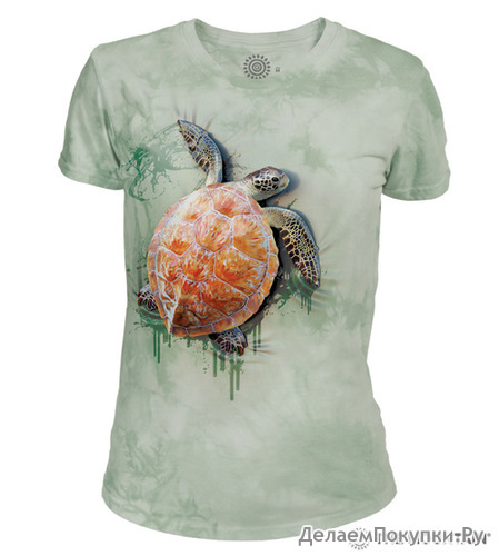 The Mountain Women's Triblend Crew-Neck T-Shirt - Sea Turtle Climb