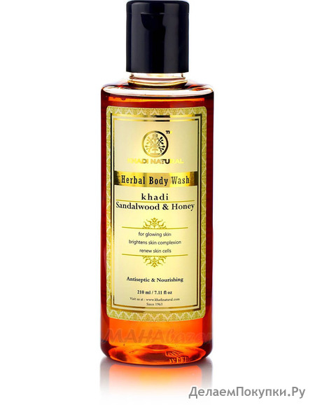      , 210 ,  ; Sandalwood & Honey Herbal Body Wash, 210 ml, Khadi