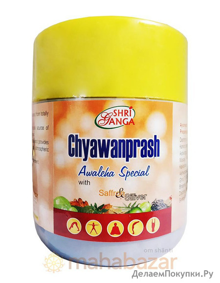     , 500 ,   ; Chyawanprash with Saffron & Silver, 500 g, Shri Ganga