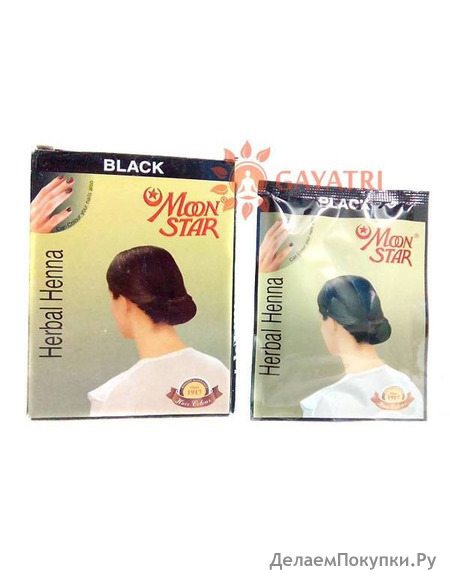      ,  6 ,   ; Herbal Henna Moon Star Black, 6 pcs, Izuk Impex