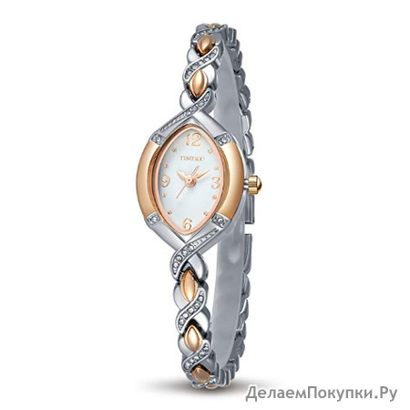 Time100 Women's Watches Bracelet Diamond Oval Dial Ladies Fashion Dress Quartz Wrist Watch