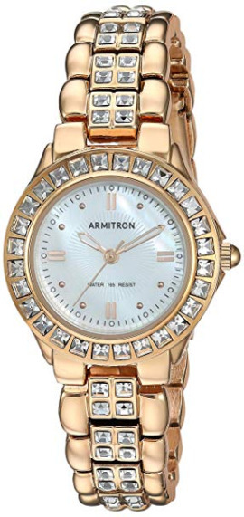 Armitron Women's 75/3689MPRG Swarovski Crystal Accented Rosegold-Tone Dress Watch