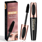 AsaVea 4D Silk Fiber Lash Mascara Waterproof, Luxuriously Longer, Thicker, Voluminous Eyelashes, Long-Lasting, Dramatic Extension, Smudge-proof, Hypoallergenic Formula by Glossiva (Black)