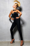 Angelina black LEATHER LOOK