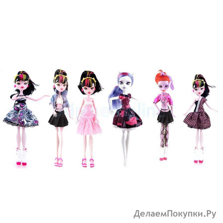 6 Set Fashion Dress Coats Party/Casual Clothes Outfit for Monster High Dolls