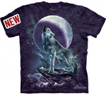 3д футболка волк и луна