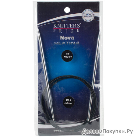 Knitter's Pride KP120268 Nova Platina Fixed Circular 40-inch (100cm) Knitting Needles; Size US 5 (3.75mm)