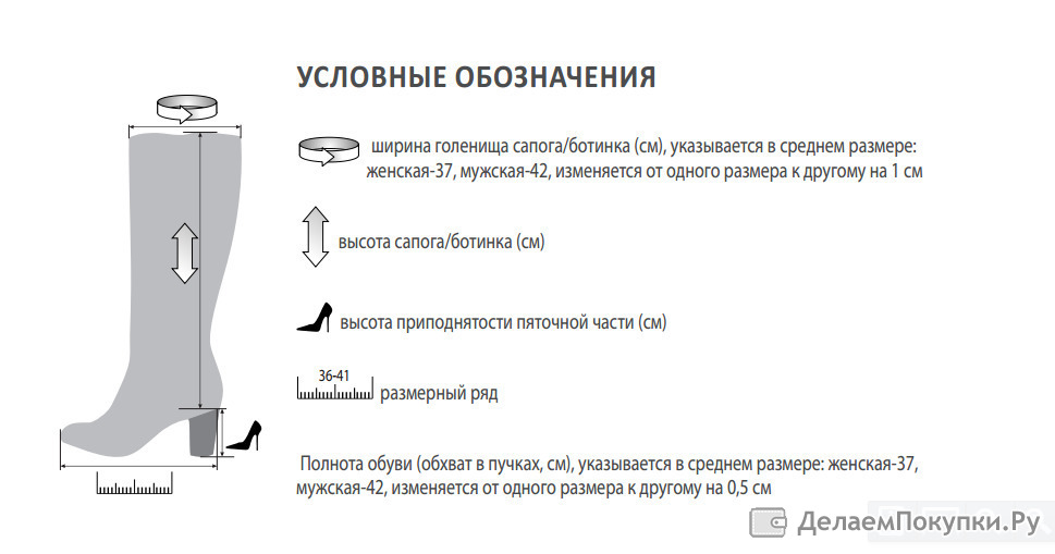 Высота голенища сапога