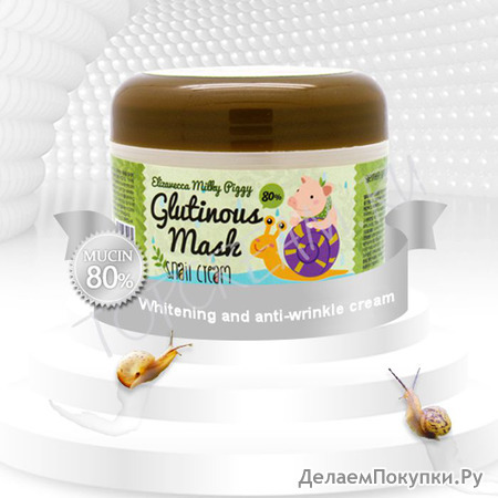 ELIZAVECCA Milky Piggy Glutinous Mask 80% Snail Cream -   