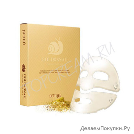 PETITFEE Gold & Snail Hydrogel Mask Pack Set        , 5 .