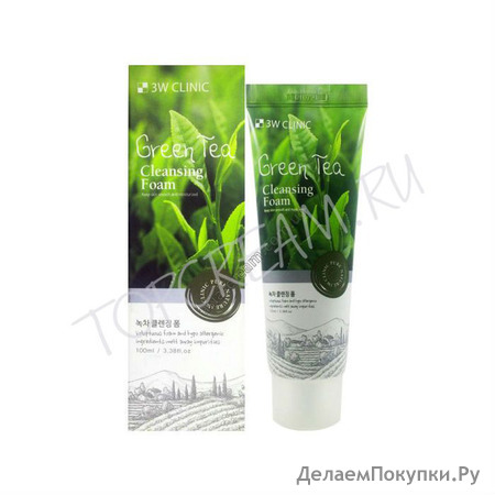 3W Clinic Green Tea Foam Cleansing Anti Sebum      