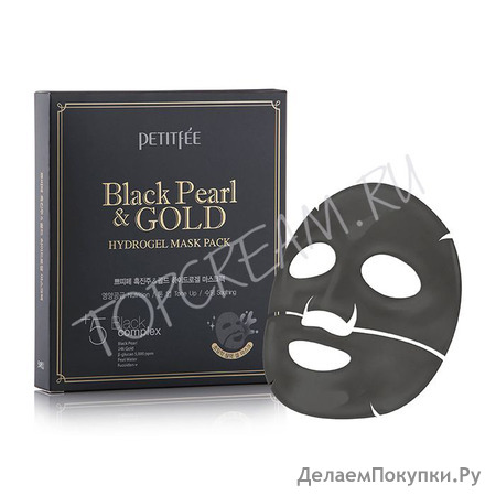 PETITFEE Black Pearl Gold Hydrogel Mask Pack Set       , 5 .