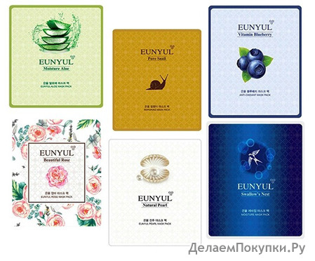 EUNYUL "Aloe Mask Pack" Тканевая маска для лица, с экстрактом алоэ, 30 мл