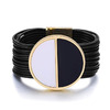 Mytys Multi-Layer Leather Rope Bracelet Buckle Bangle Bracelet with Magnetic Clasp for Women Girl with Gift Box