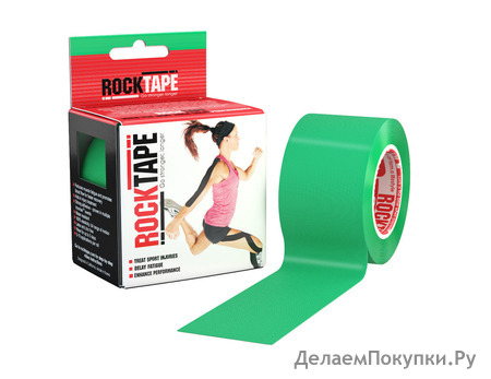 Кинезиотейп RockTape, зеленый (5см х 5м)