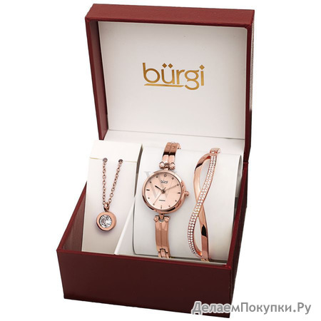 Burgi BUR212RG-S Women's Alloy Rose Gold-tone Dial