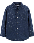 Poplin Button-Front Shirt