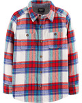 Button-Front Plaid Shirt