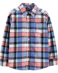 Plaid Button-Front Shirt