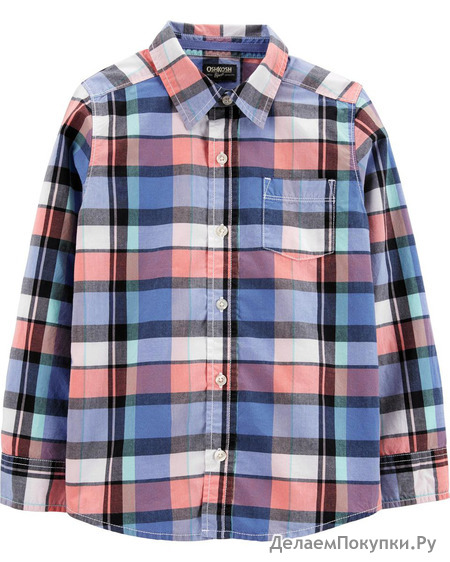 Plaid Button-Front Shirt