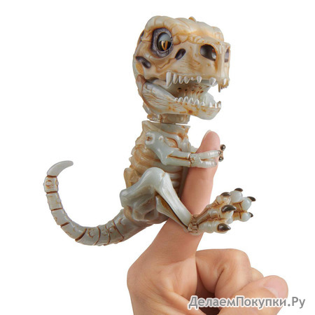 WowWee Untamed Skeleton T-Rex by Fingerlings  Doom (Ash)  Interactive Collectible Dinosaur