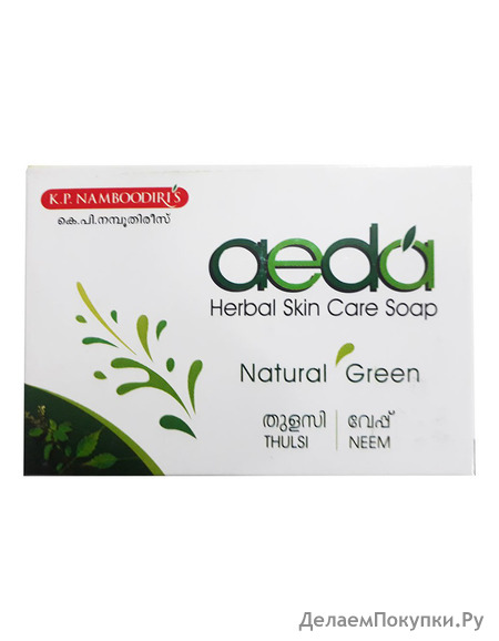    & , 75 ,  .. ; Aeda Herbal Skin Care Soap Natural Green Thulsi & Neem, 75 g, K.P. Namboodiri's