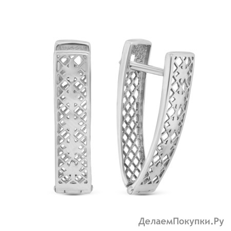 Серьги из серебра родированные