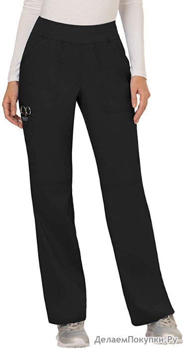 Cherokee Workwear Revolution Women's Mid Rise Straight Leg Pull-On Scrub Pant