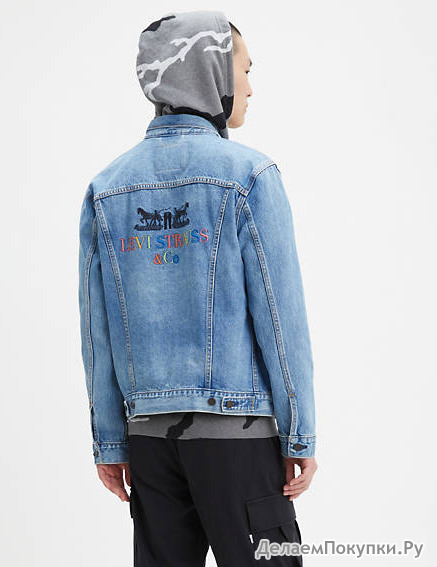 Embroidered Back Trucker Jacket